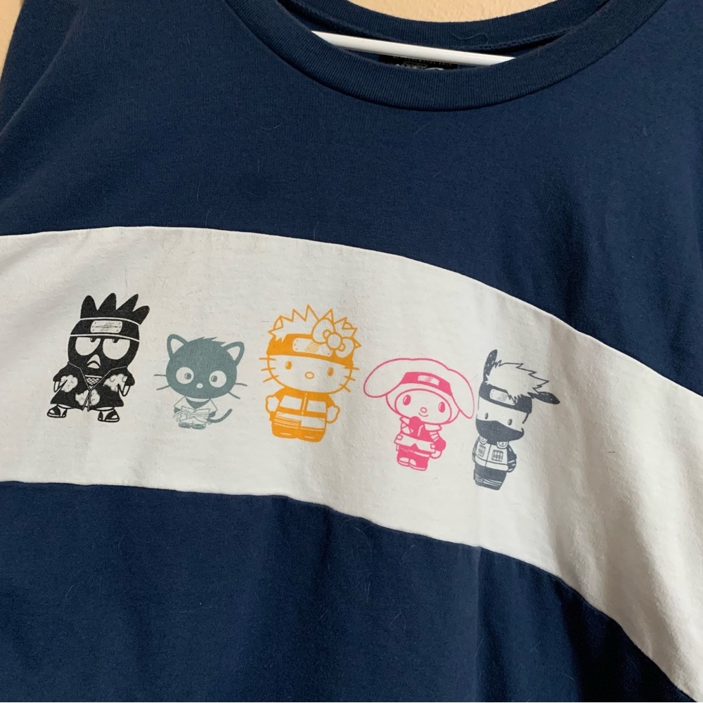 Naruto Shippuden x Hello Kitty Long Sleeve Shirt Sanrio Shonen Jump Blue Sz XL - Picture 2 of 4